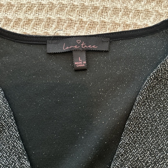 Black glitter body suit. Size large. Lightly worn. - Picture 3 of 3
